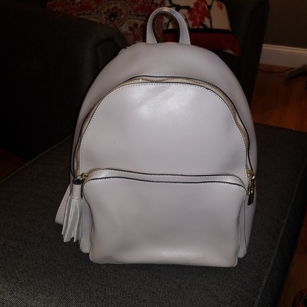Gray Leather Backpack - image 1